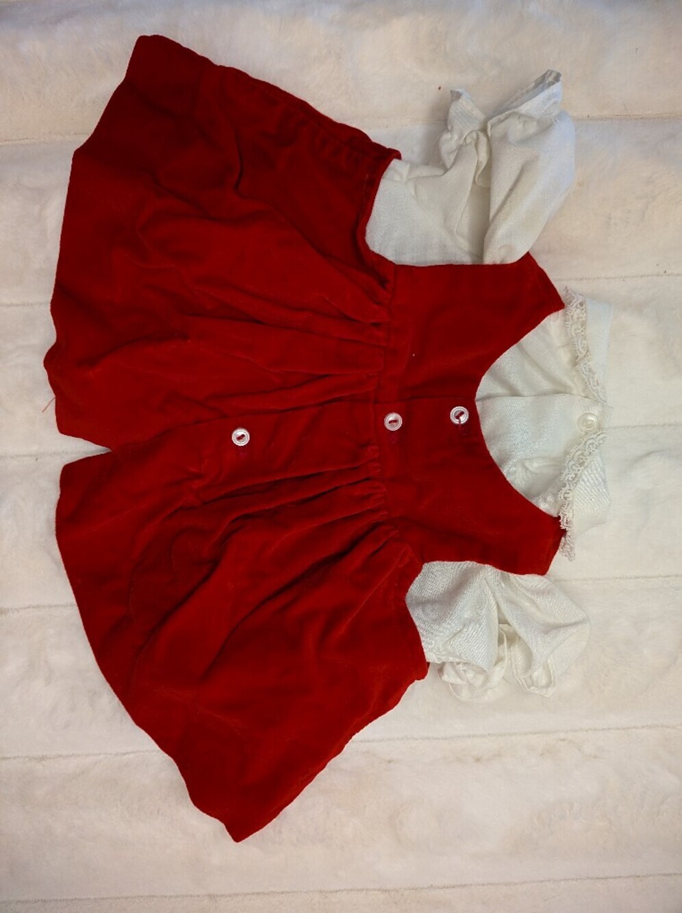 Vtg 1980s Floral Embroidered 2 Piece Infant Set - Picture 8 of 11